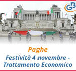 Paghe GB Web 2018: Festività 4 novembre - Trattamento Economico